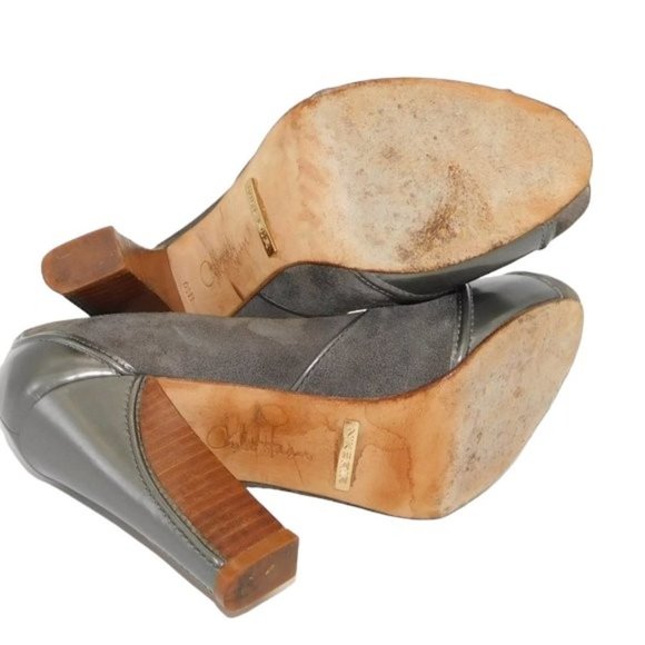 Cole Haan Nike Air Grey Suede/Leather Block Heels - Picture 9 of 12